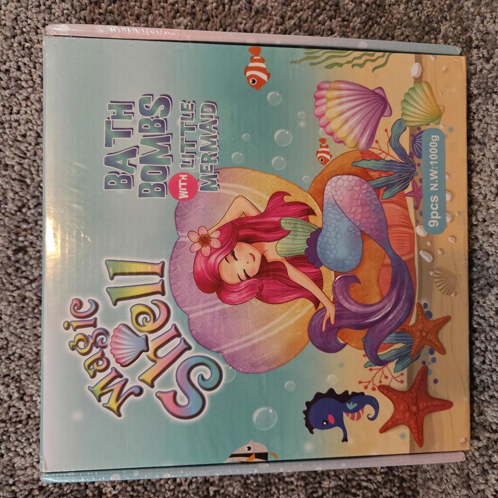 Set of 9 Mermaid Kids Bath Bombs with Mystery Surprise